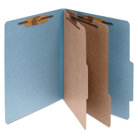 Acco Classification Folder 8-1/2 x 11", 6 Section, Blue, Pk10, Expanded Width: 3" A7015026
